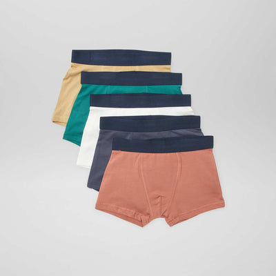 5 Plain Boxers WHITE
