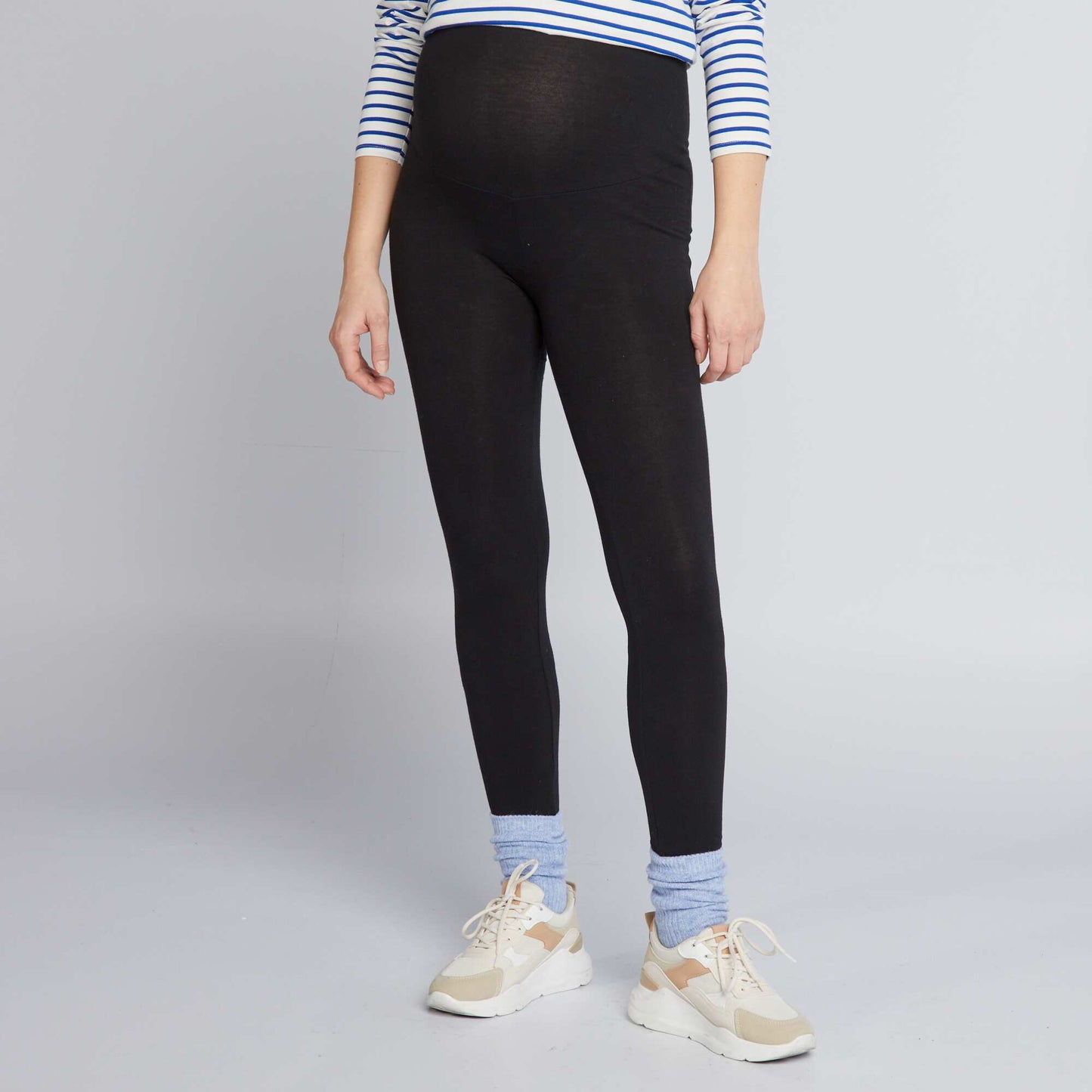 Maternity Long Plain Jersey Leggings BLACK