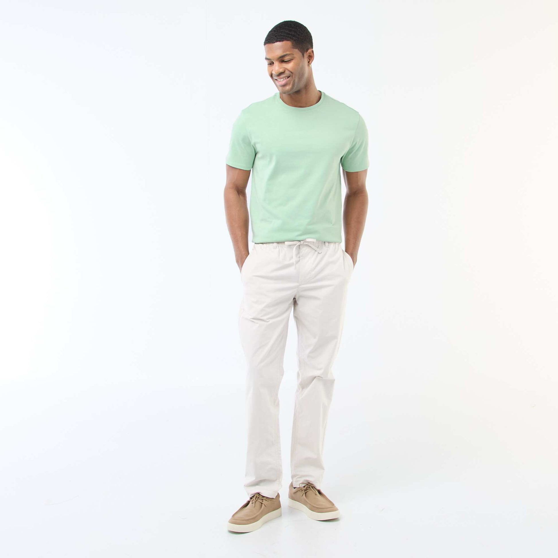 Round-neck cotton T-shirt GREEN