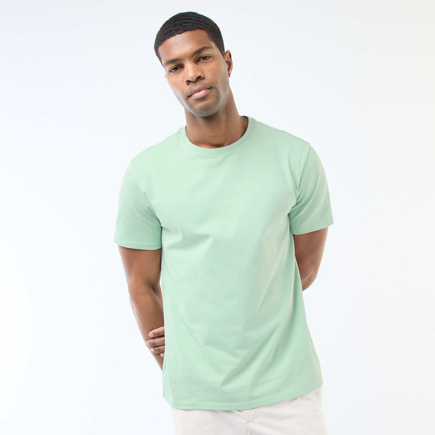 Round-neck cotton T-shirt GREEN