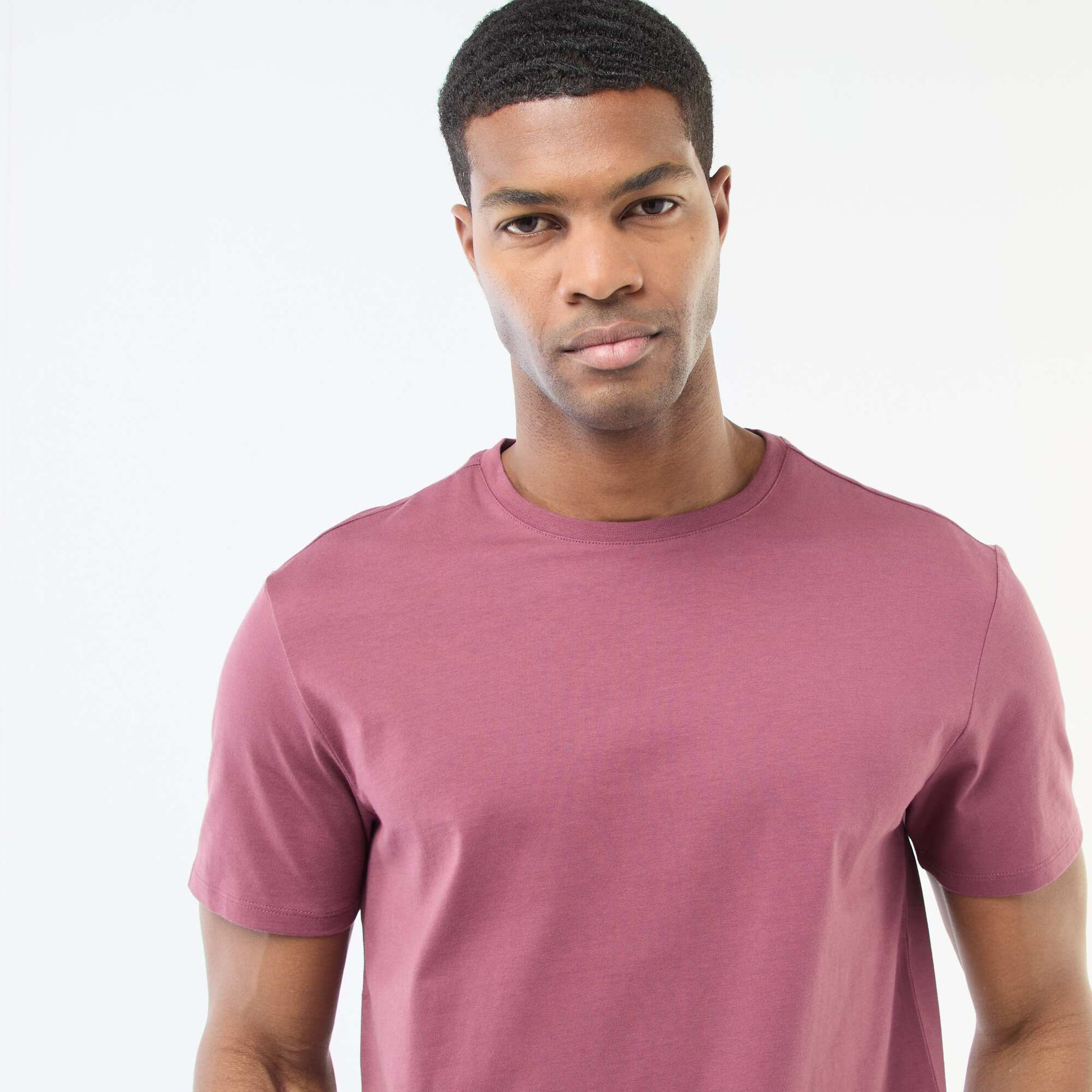 Round-neck cotton T-shirt PINK