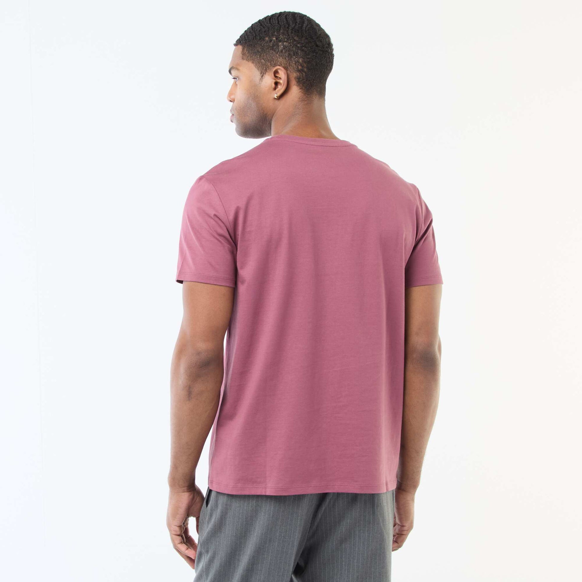 Round-neck cotton T-shirt PINK