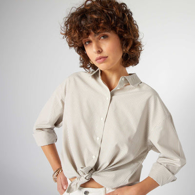 Basic poplin shirt BEIGE