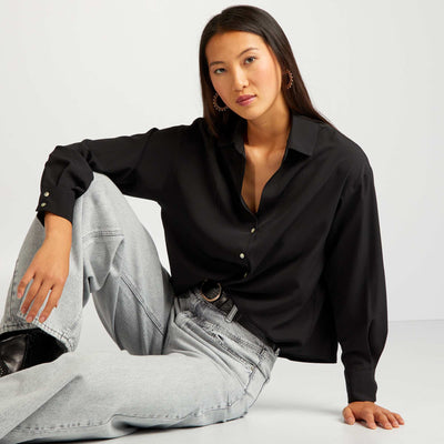 Flowing blouse BLACK