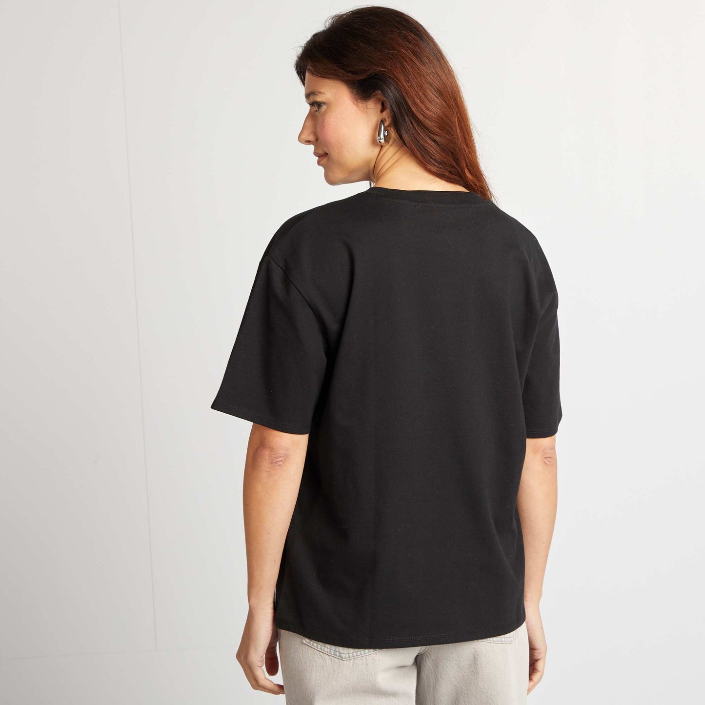 Oversized round neck T-shirt BLACK