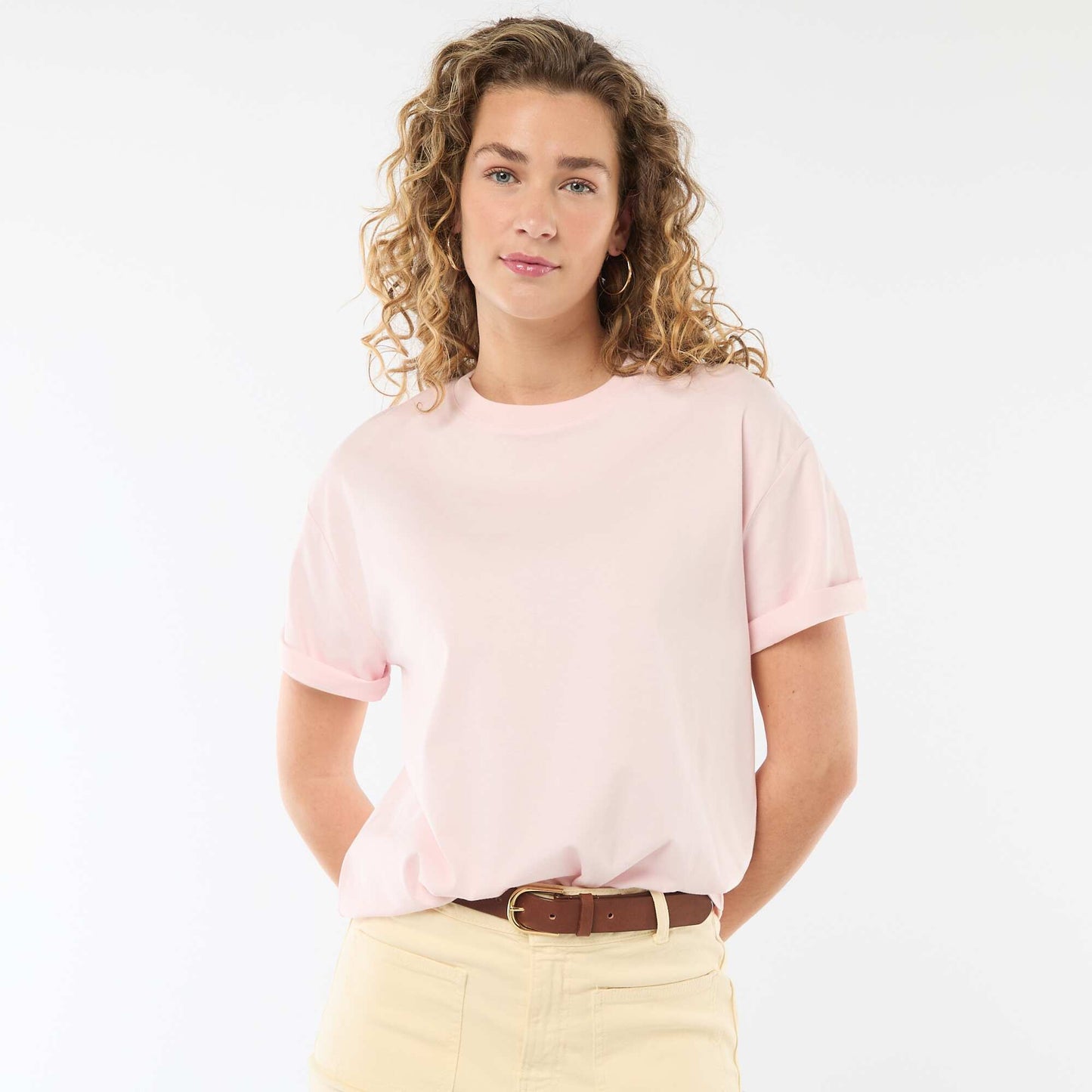 Oversized round neck T-shirt PINK