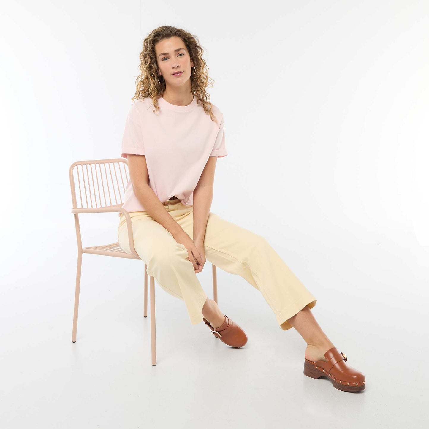 Oversized round neck T-shirt PINK
