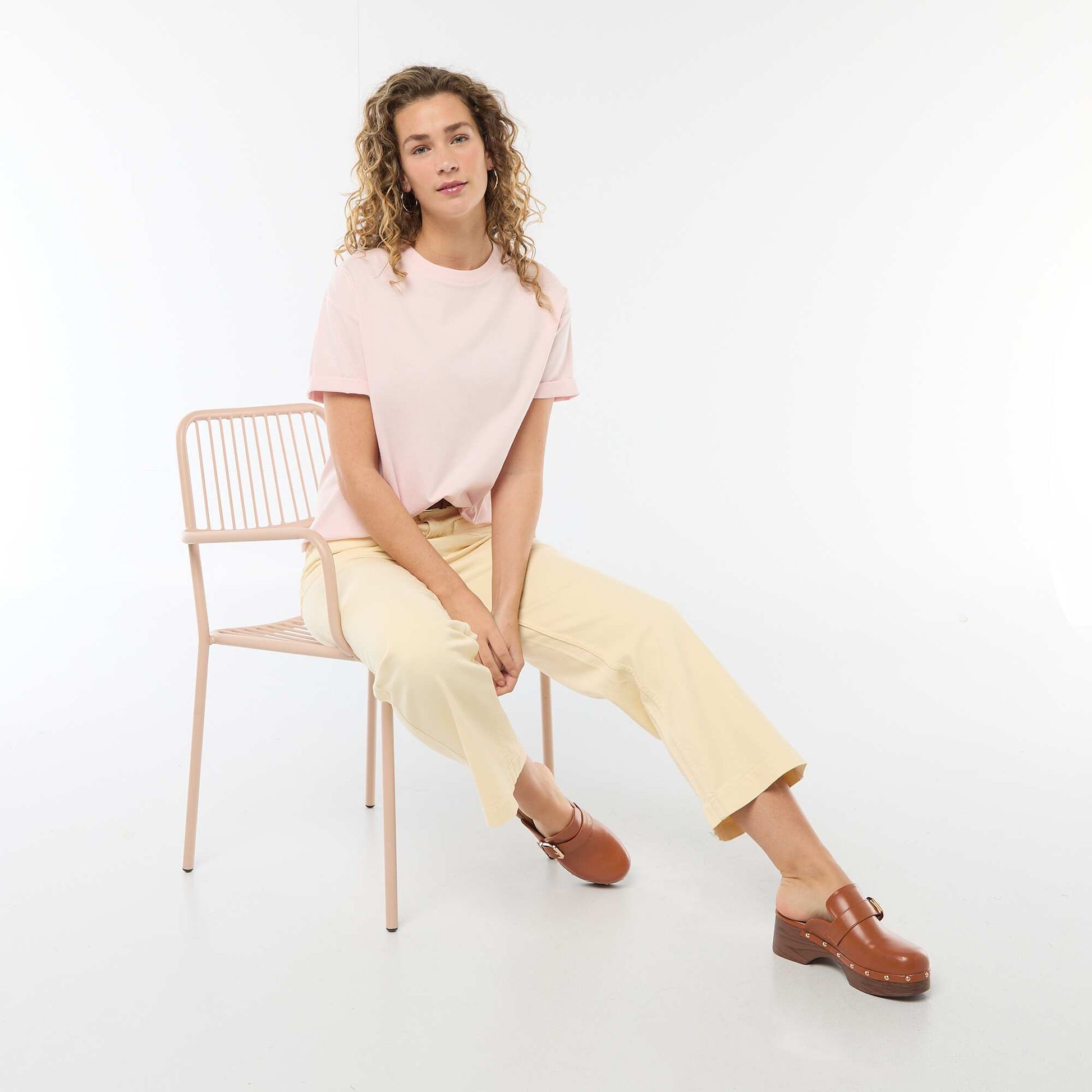 Oversized round neck T-shirt PINK