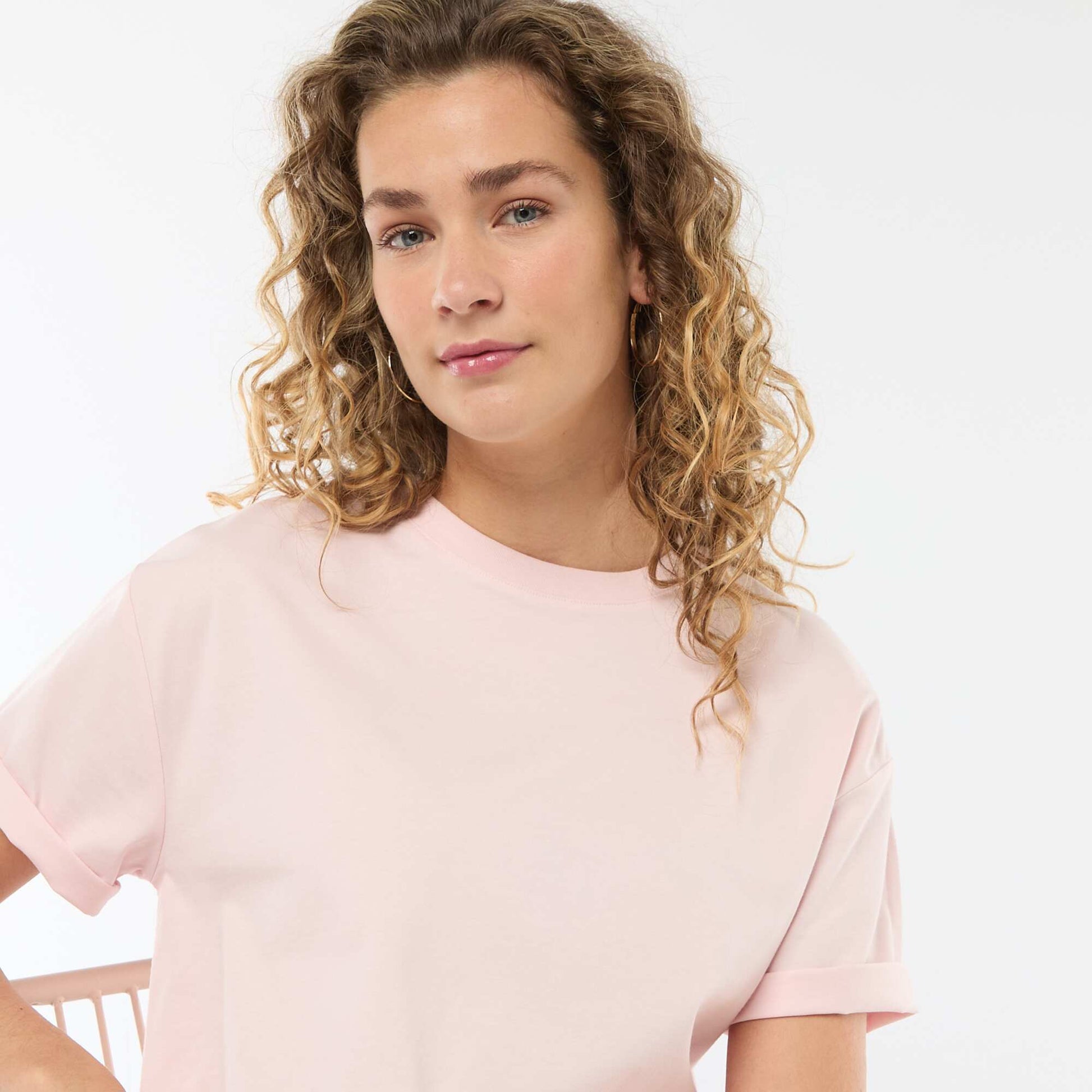 Oversized round neck T-shirt PINK