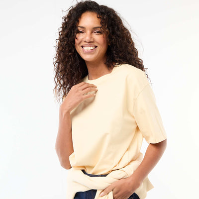 Oversized round neck T-shirt YELLOW