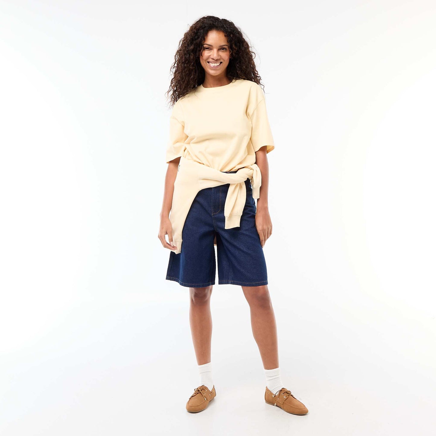 Oversized round neck T-shirt YELLOW