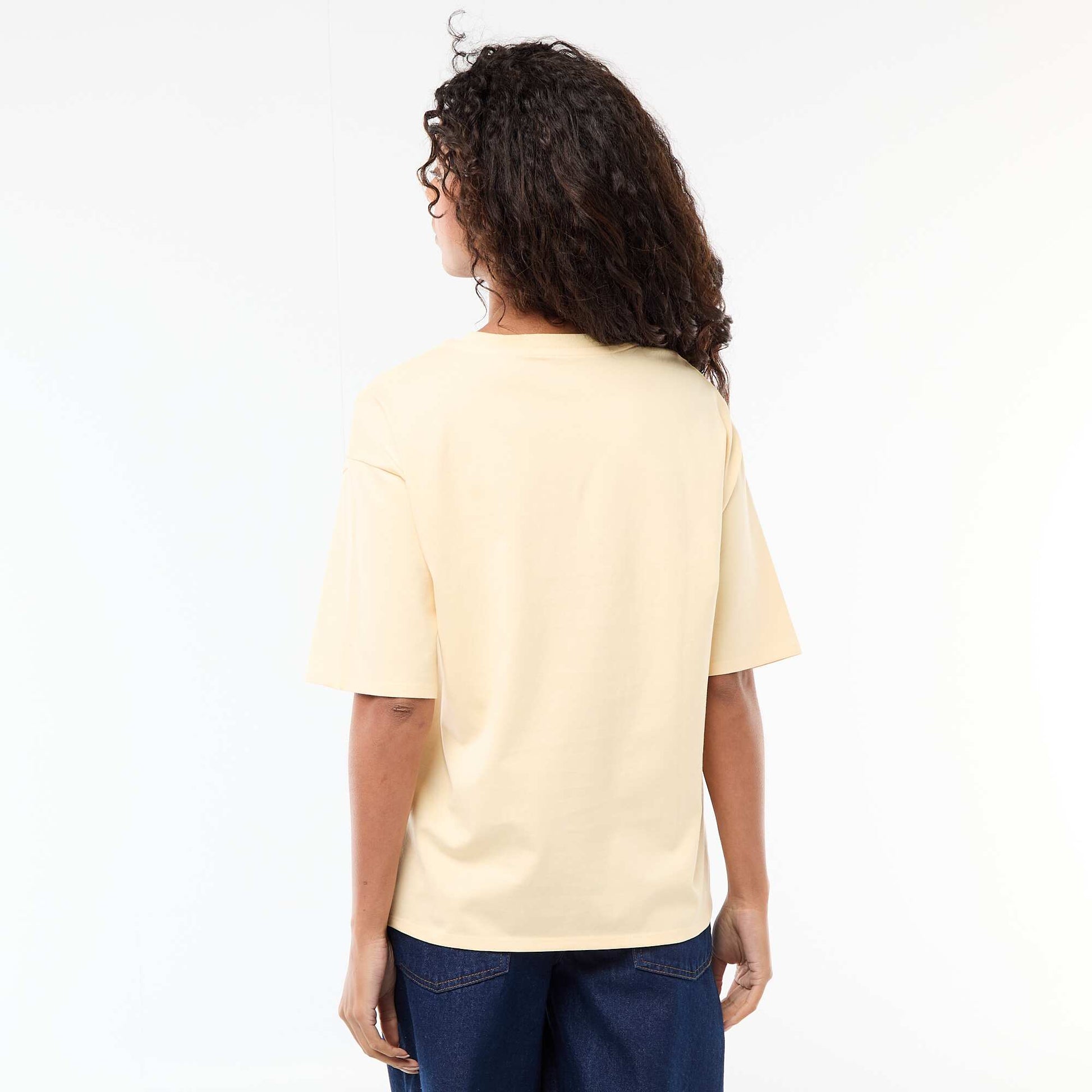 Oversized round neck T-shirt YELLOW