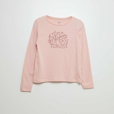 Printed cotton T-shirt PINK