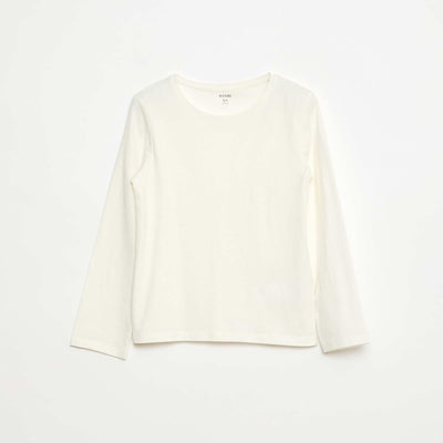 Plain T-shirt with gathered shoulders WHITE