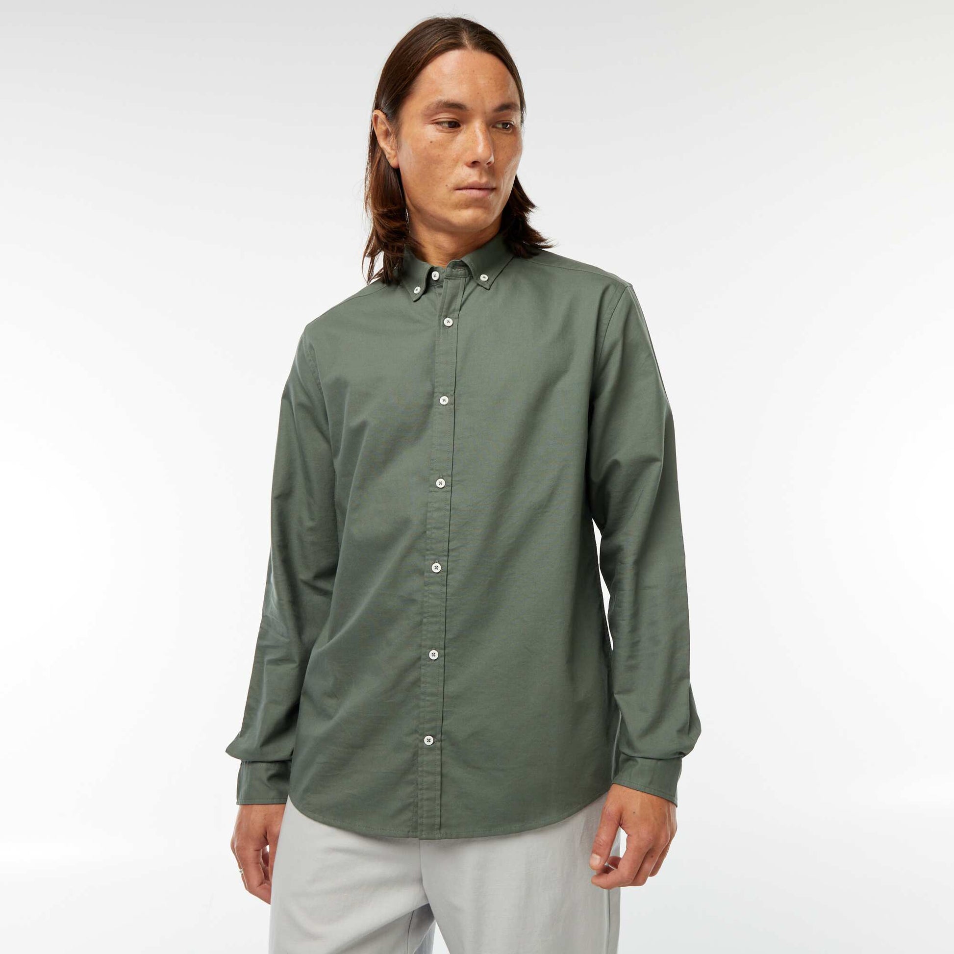 Regular-fit Oxford shirt GREEN