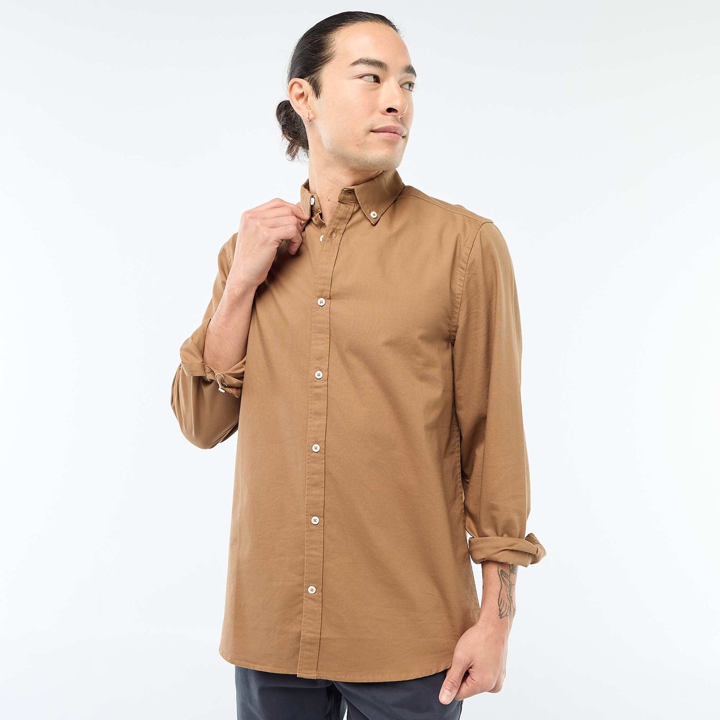Regular-fit Oxford shirt BROWN