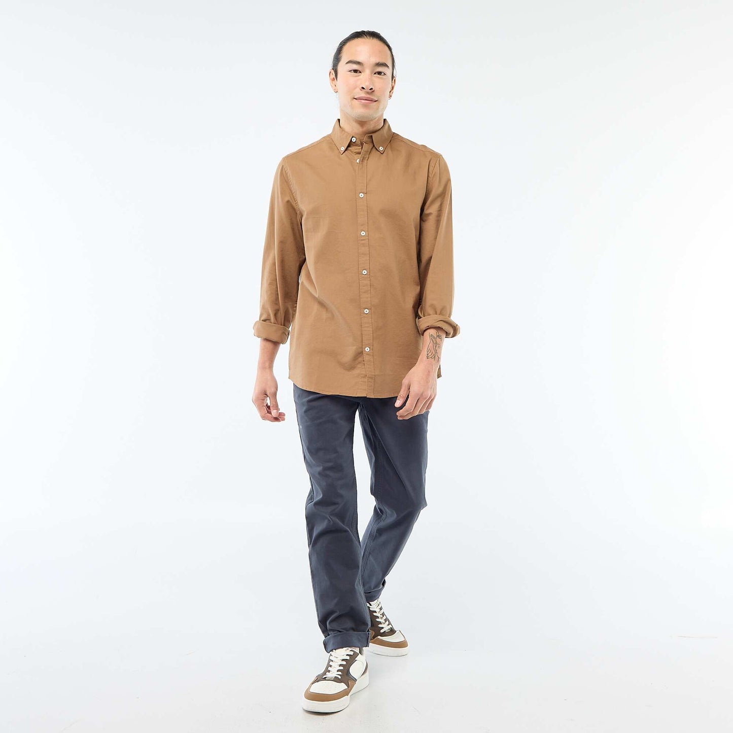 Regular-fit Oxford shirt BROWN