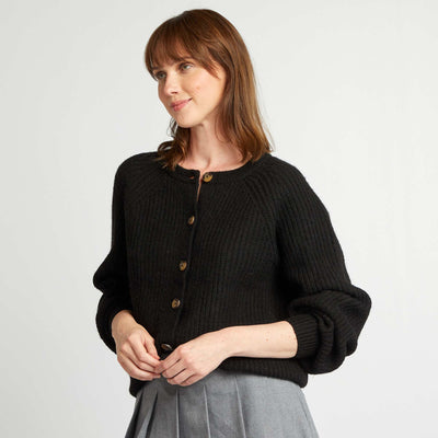 Chunky knit cardigan BLACK