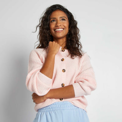 Chunky knit cardigan PINK
