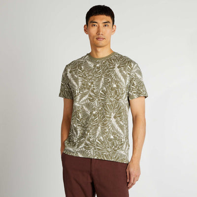 Short-sleeved printed T-shirt KHAKI