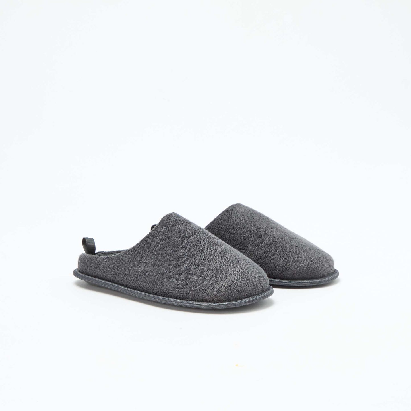 Bouclé knit mule slippers GREY