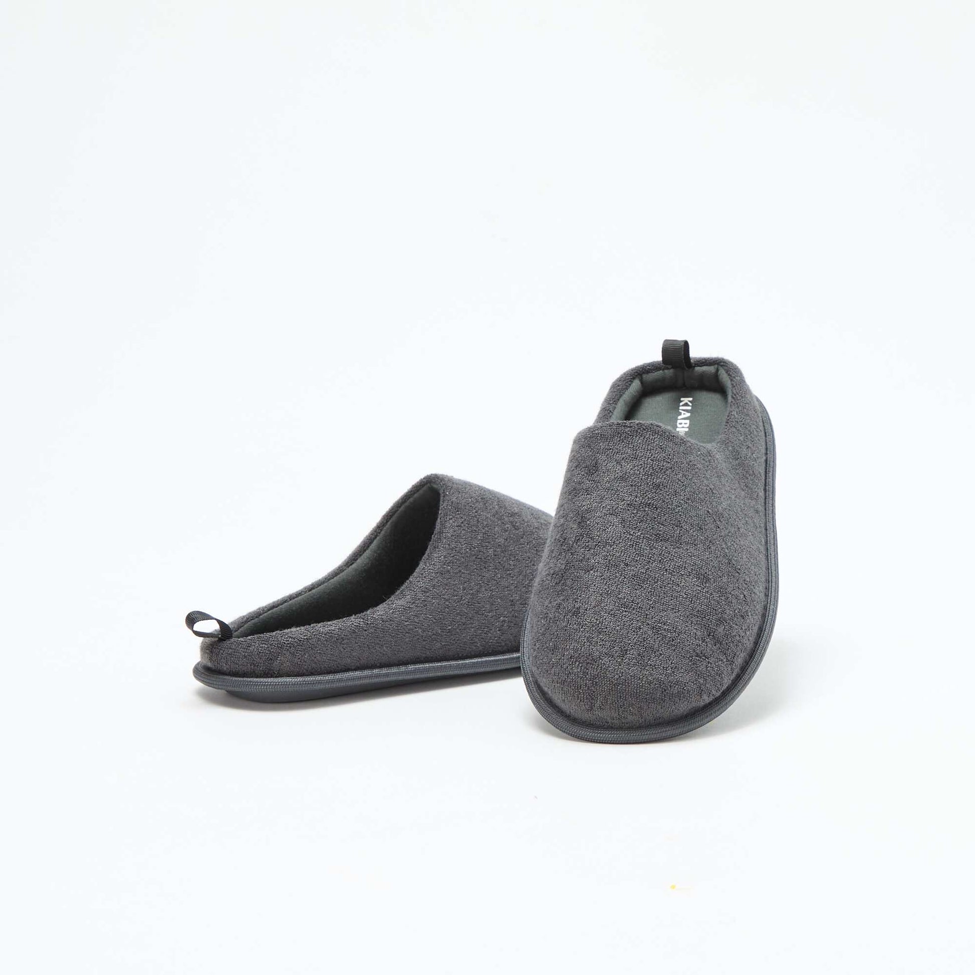 Bouclé knit mule slippers GREY