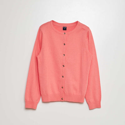 Plain knit cardigan PINK