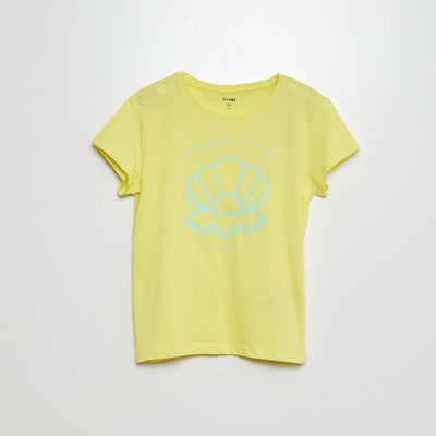 Printed jersey knit T-shirt YELLOW