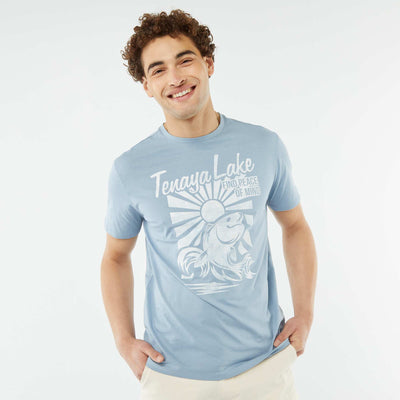 Short-sleeved printed T-shirt BLUE