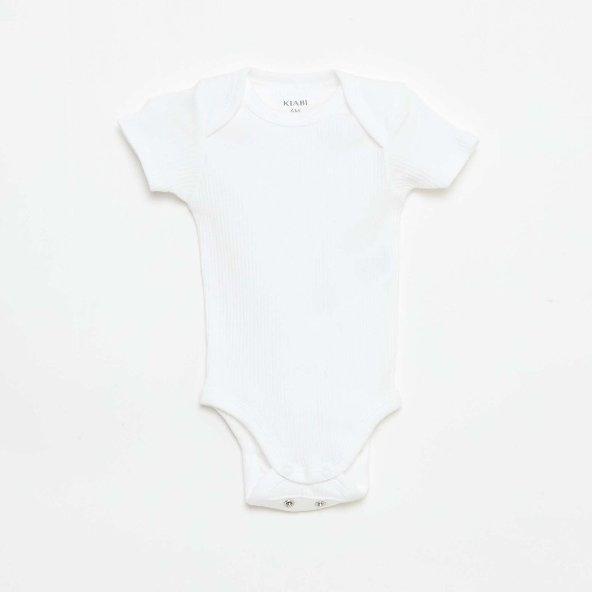 Plain knit grow-with-them bodysuits - Pack of 3 WHITE