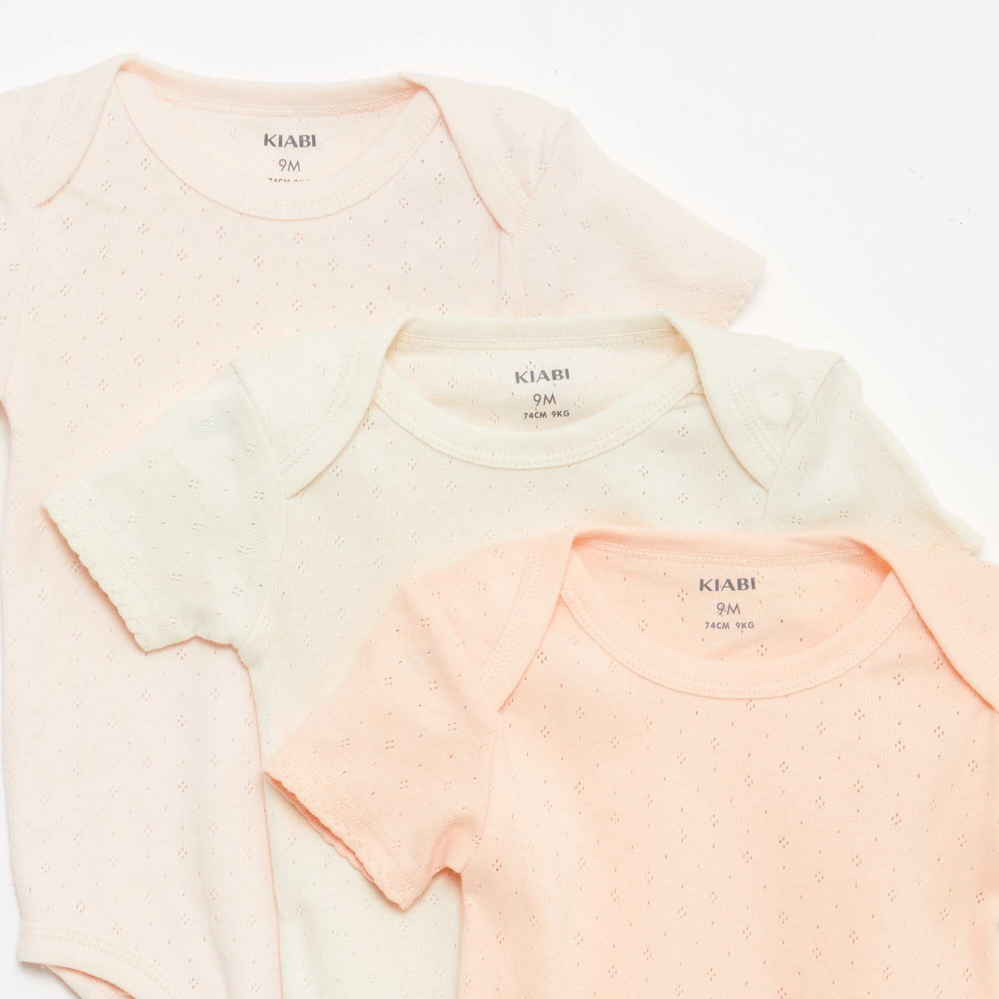 Plain knit grow-with-them bodysuits - Pack of 3 ORANGE