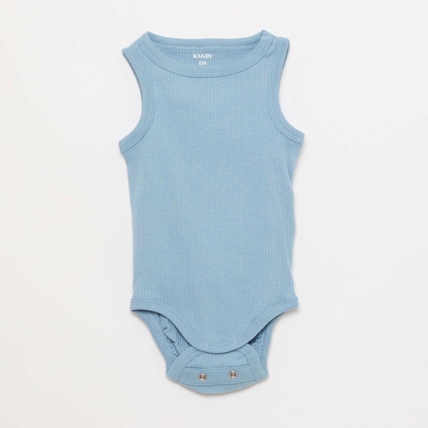 Pack of 3 plain grow-with-them strappy bodysuits BLUE