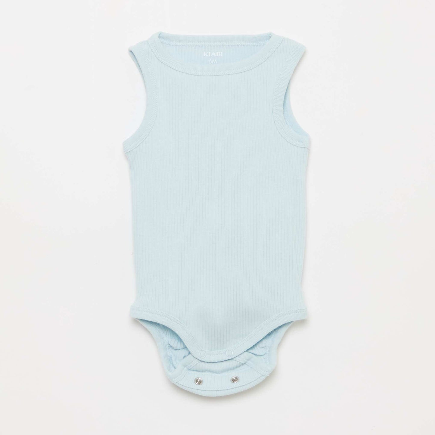 Pack of 3 plain grow-with-them strappy bodysuits BLUE
