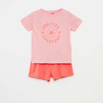 T-shirt and shorts pyjama set - 2-piece set PINK