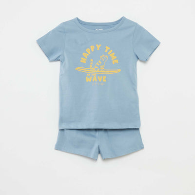 T-shirt and shorts pyjama set - 2-piece set BLUE