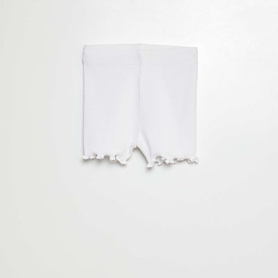 Cropped ribbed leggings WHITE