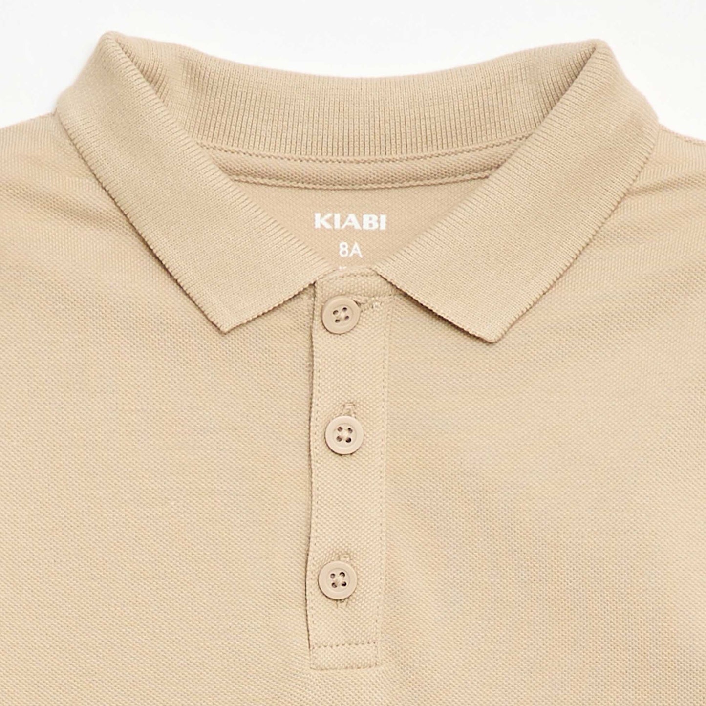 Plain piqué knit polo shirt BEIGE