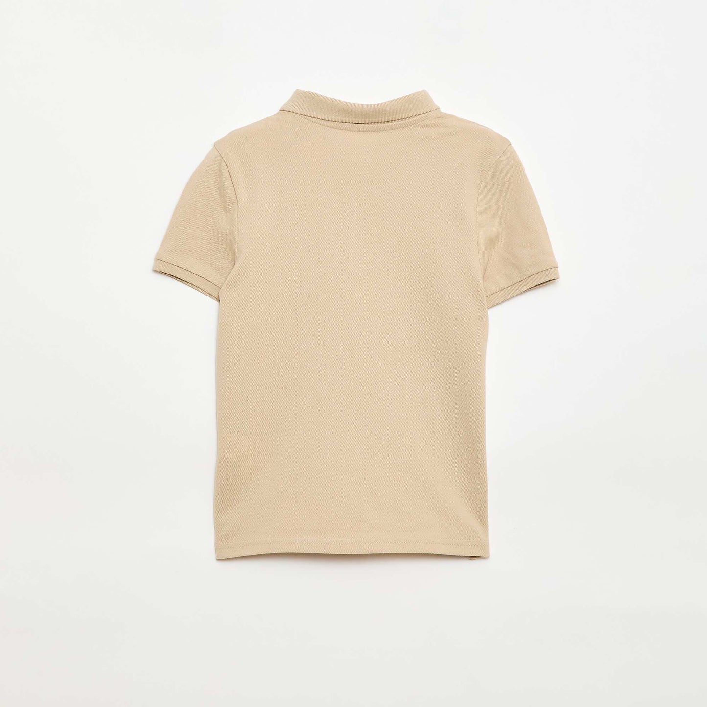 Plain piqué knit polo shirt BEIGE