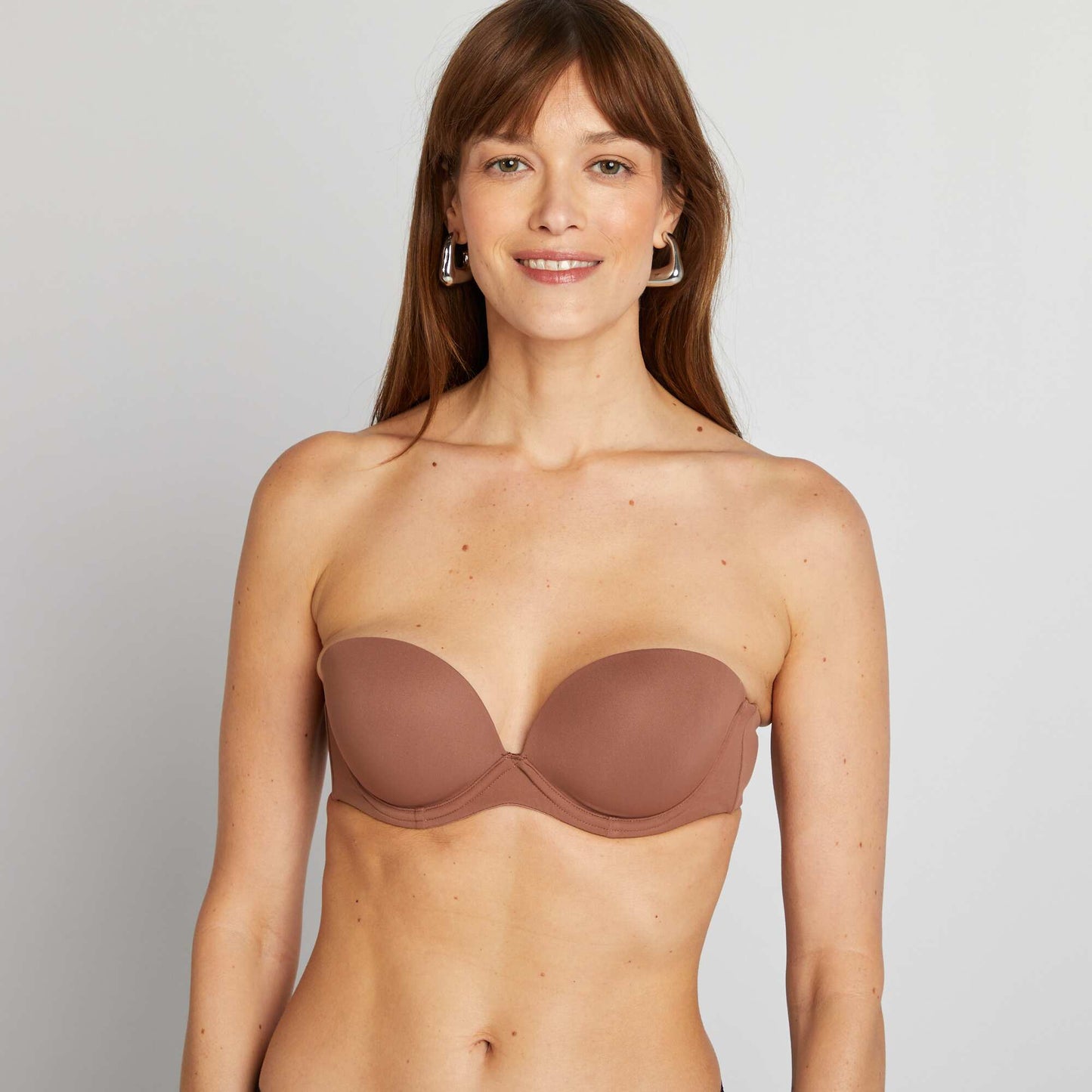 Invisible bandeau bra BROWN