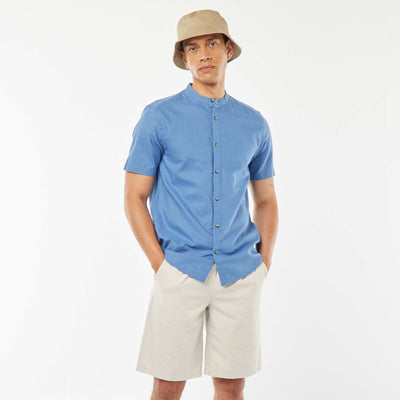 Plain twill Bermuda shorts GREY