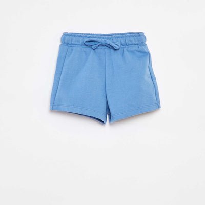 Plain shorts with elasticated waist BLUE