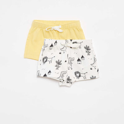 Pack of 2 pairs of jersey shorts - Two-piece WHITE