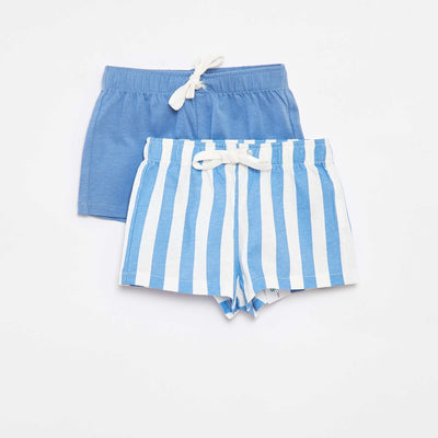 Pack of 2 pairs of jersey shorts - Two-piece BLUE