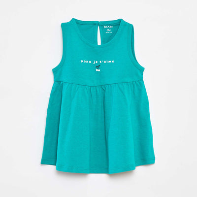 Printed strappy dress GREEN