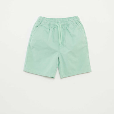 Plain chino-style Bermuda shorts GREEN