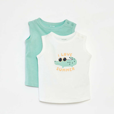 Pack of 2 vest tops WHITE