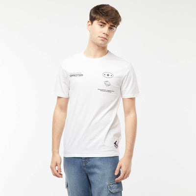 Printed slogan T-shirt WHITE