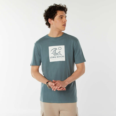 Printed slogan T-shirt BLUE
