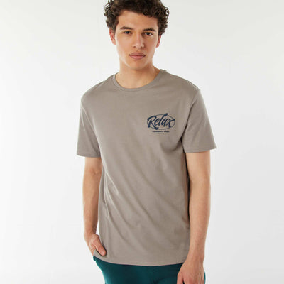 Printed slogan T-shirt GREY