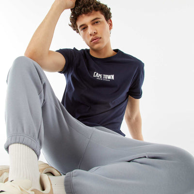 Printed slogan T-shirt BLUE